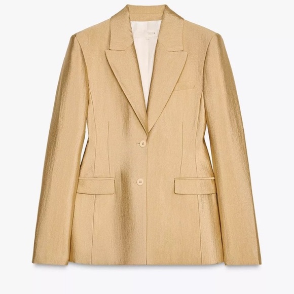 Zara Jackets & Blazers - Blogger’s Favorite Zara Gold Women's Blazer with nipped waist